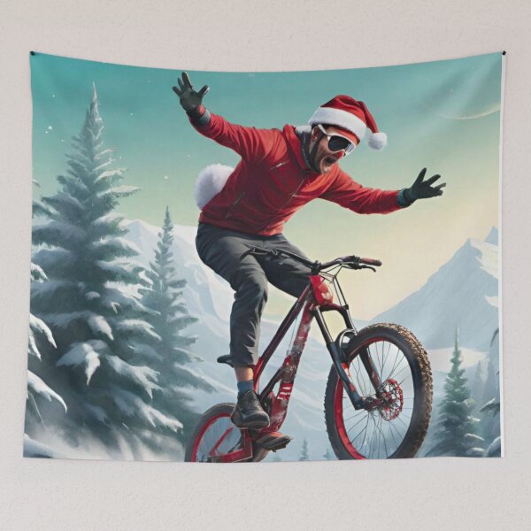 Item preview, Christmas MTB Adventure: Snowy Trail Shred designed and sold by GrizzlyCollective.