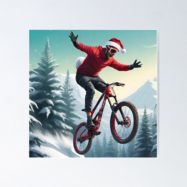 Item preview, Christmas MTB Adventure: Snowy Trail Shred designed and sold by GrizzlyCollective.