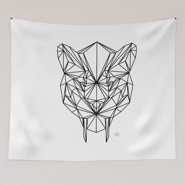 Item preview, Geometric Saber Tooth Tiger - Custom Design designed and sold by YaraCreatyque.