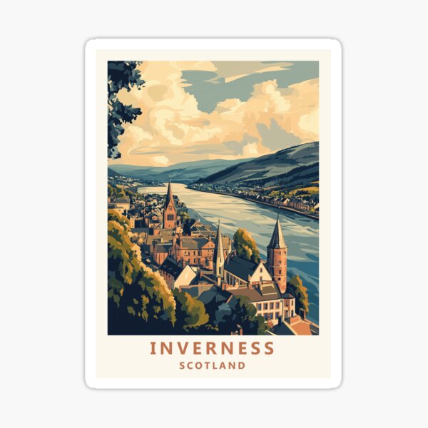 Item preview, Inverness, Scotland travel poster designed and sold by JJAArt.