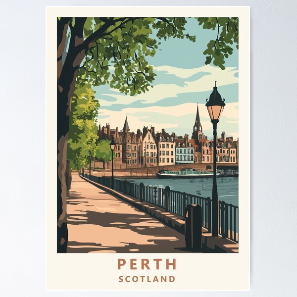 Item preview, Perth, Scotland travel poster designed and sold by JJAArt.
