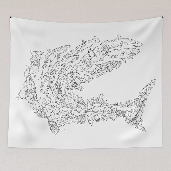 Item preview, Chondrichthyes - Black and White - Sharks and Rays - Evolution  designed and sold by EvolutionPoster.