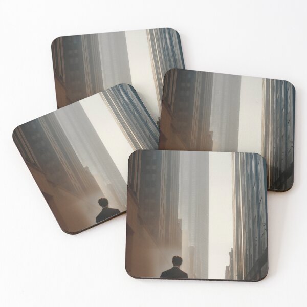 Item preview, Urban Sunrise with Soaring Bird and Solitary Figure in Cityscape designed and sold by regnumsaturni.