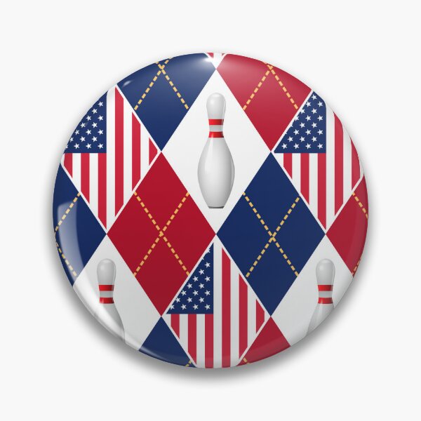 Item preview, Bowling pins American Flag Argyle pattern designed and sold by BeebooDesign.