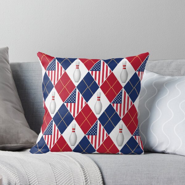 Item preview, Bowling pins American Flag Argyle pattern designed and sold by BeebooDesign.