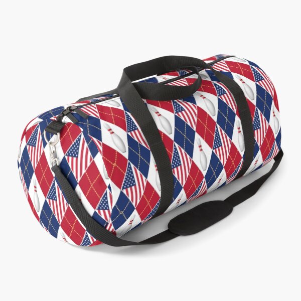 Artikelvorschau, Bowling-Pins Amerikanische Flagge Argyle-Muster entworfen und verkauft von BeebooDesign.