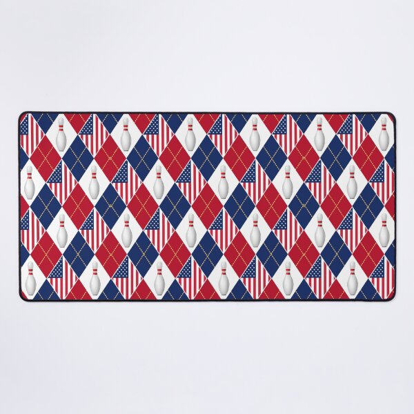 Item preview, Bowling pins American Flag Argyle pattern designed and sold by BeebooDesign.