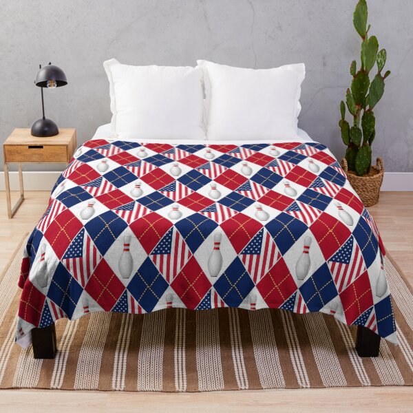 Item preview, Bowling pins American Flag Argyle pattern designed and sold by BeebooDesign.