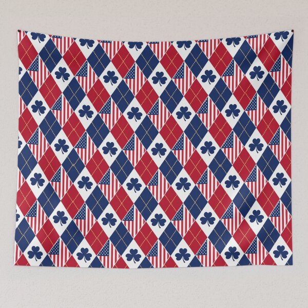 Item preview, Clover American Flag Argyle pattern designed and sold by BeebooDesign.
