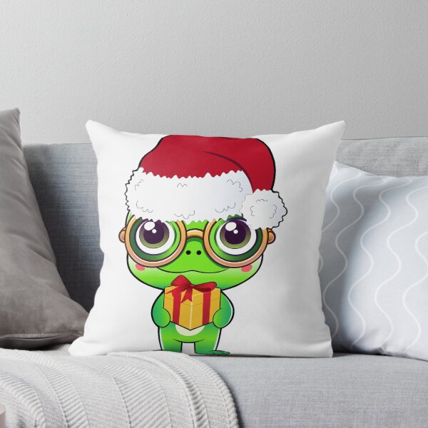Artikelvorschau, Ein Frosch in einer Weihnachtsmütze. Geschenk in den Händen. Weihnachtsgeschenk. Der Frosch gibt ein Geschenk. entworfen und verkauft von lu-print-design.