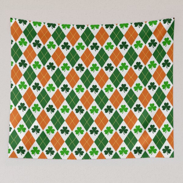 Item preview, Clover Shamrock Christmas Argyle pattern seamless designed and sold by BeebooDesign.