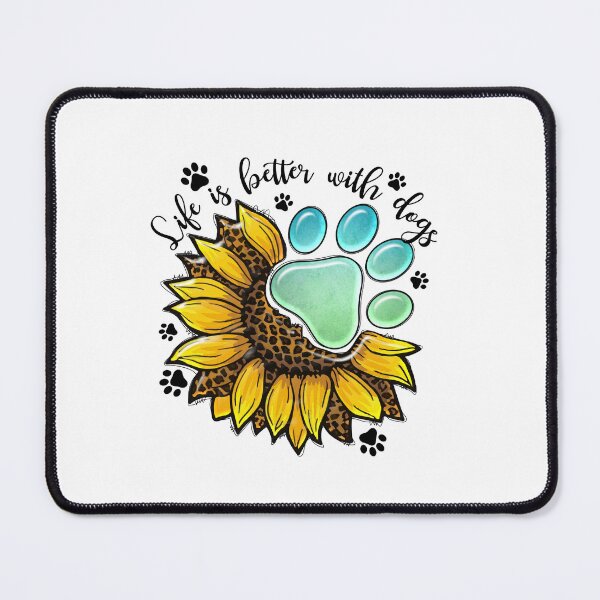 Item preview, Life is Better with Dogs - Sunflower and Paw Print designed and sold by Fernandink1.