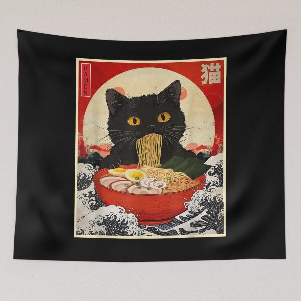 Item preview, Cat Ramen Japanese Funny Graphic Tees Kawaii Cat Anime designed and sold by Uzzal Barua.