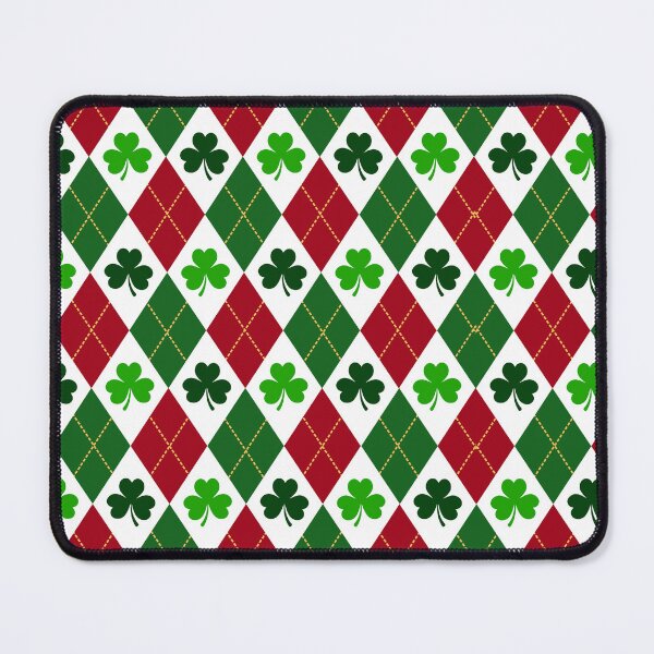 Item preview, Clover Shamrock Christmas Argyle pattern designed and sold by BeebooDesign.
