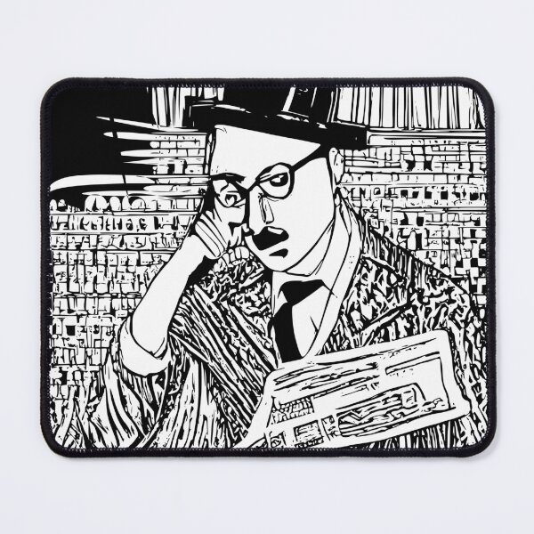 Item preview, Sketch of Fernando Pessoa reading in a Library designed and sold by Londonation.