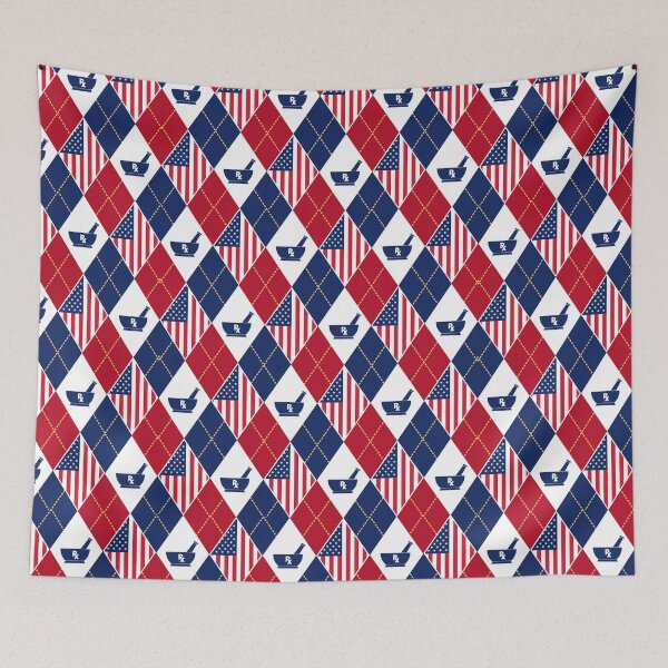 Item preview, Pharmacy American Flag Argyle pattern designed and sold by BeebooDesign.