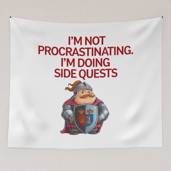 Item preview, I'm Not Proctrastinating. I'm Doing Side Quests designed and sold by Angry Swan Designs.