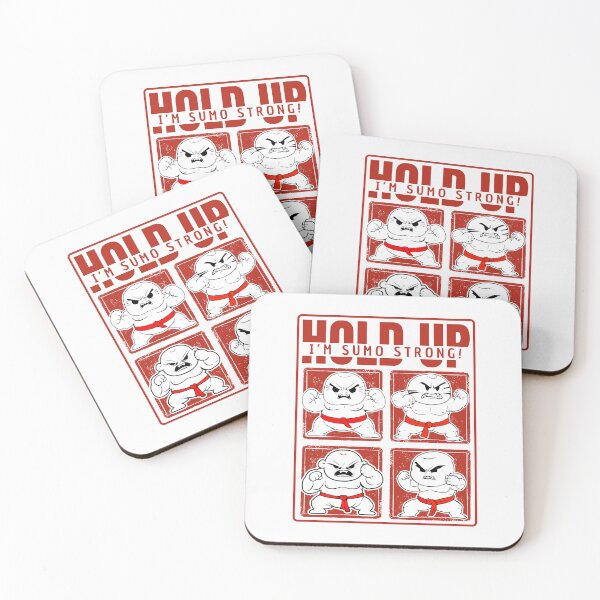 Item preview, Hold Up, I'm Sumo Strong! Humorous Sumo Fighters On White Background designed and sold by SplashTastic.