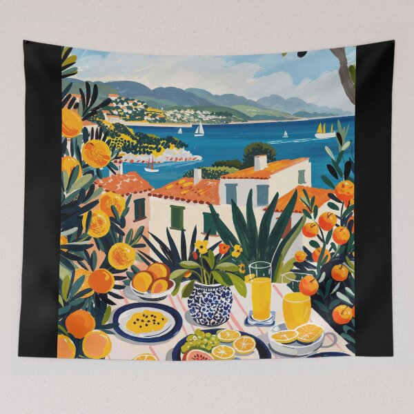 Item preview, Mediterranean Seaside Breakfast Escape - Painting Matisse Style designed and sold by regnumsaturni.