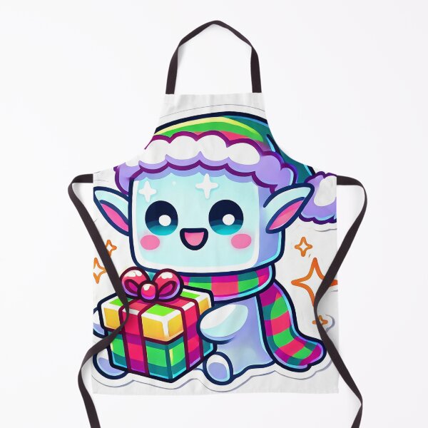 Item preview, Cute Ghast Elf with Christmas Present Kawaii Cartoon Holiday Design designed and sold by pixelpopplanet.