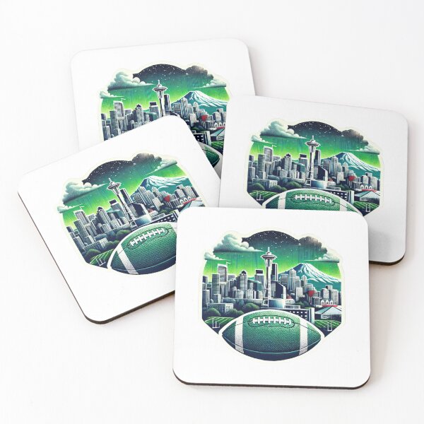 Artikelvorschau, Seattle Skyline Fußball entworfen und verkauft von pixelpulsenyc.