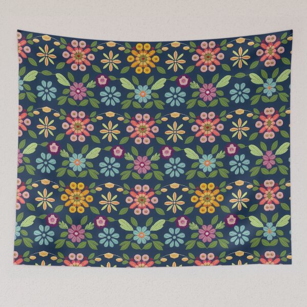 Item preview, Colourful Floral Needlepoint Quilt Pattern designed and sold by Angry Swan Designs.