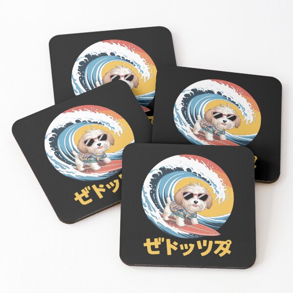Item preview, Funny Cavachon Dog Japanese Kanagawa Wave designed and sold by FurryHavenPH.