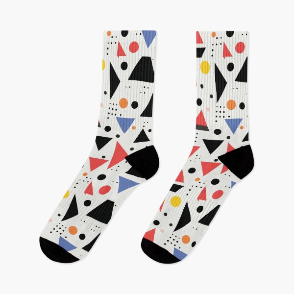 Item preview, Retro 90's Color Block Black and White Triangles designed and sold by darkskydelights.