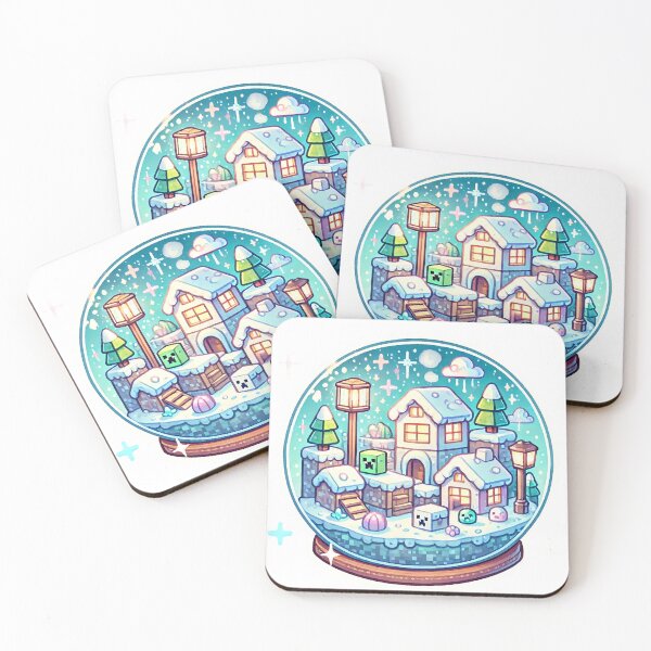 Item preview, Cute Winter Pixel Art Snow Globe with Fantasy Village Design designed and sold by pixelpopplanet.
