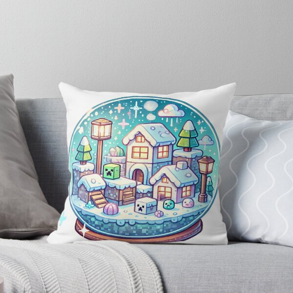 Item preview, Cute Winter Pixel Art Snow Globe with Fantasy Village Design designed and sold by pixelpopplanet.