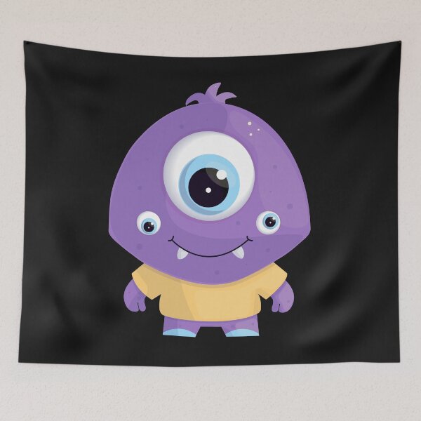 Item preview, Cute cartoon illustration of three eyed monster	 designed and sold by IrinaCuteLab.