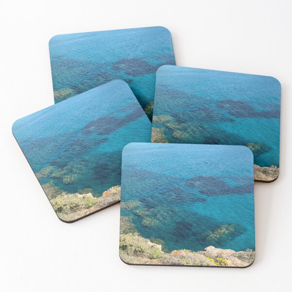Item preview, Turquoise Blue Water on Rocks in the Mediterranean Sea  designed and sold by shaldesign.