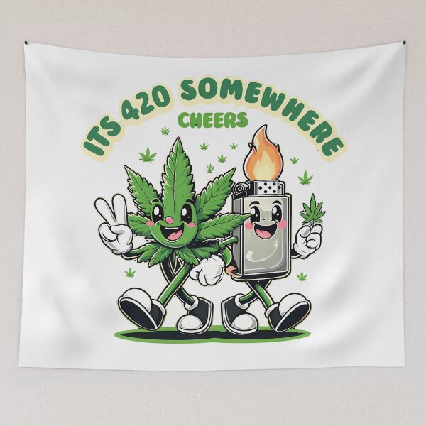 Item preview, Its 420 somewhere marijuana leaf and lighter design  designed and sold by EccentricsByE.