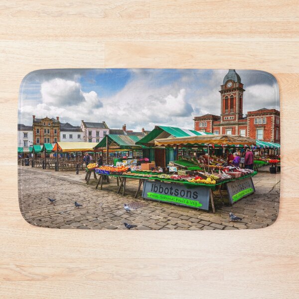 Artikelvorschau, Marktstände im Freien in Chesterfield, Derbyshire, Großbritannien entworfen und verkauft von Paul Thompson Photography.