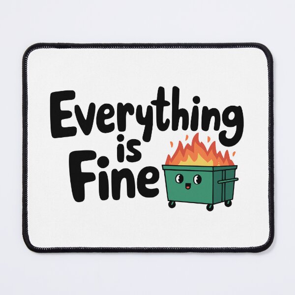 Item preview, Everything Is Fine! Cute Dumpster Fire Cartoon! designed and sold by PMCreative.