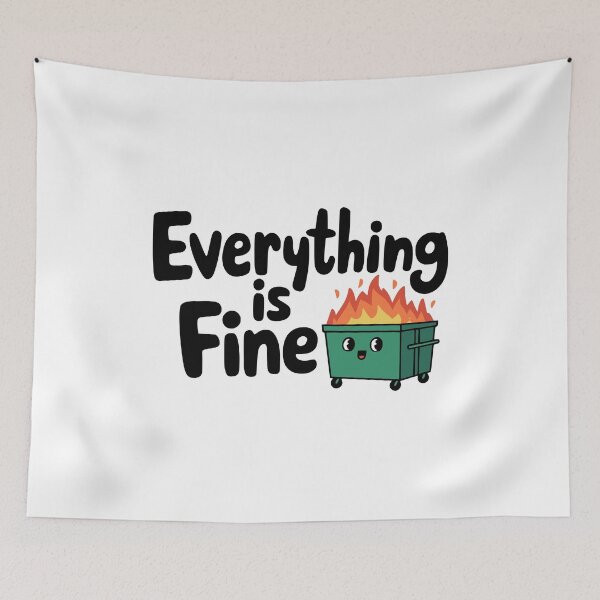Item preview, Everything Is Fine! Cute Dumpster Fire Cartoon! designed and sold by PMCreative.