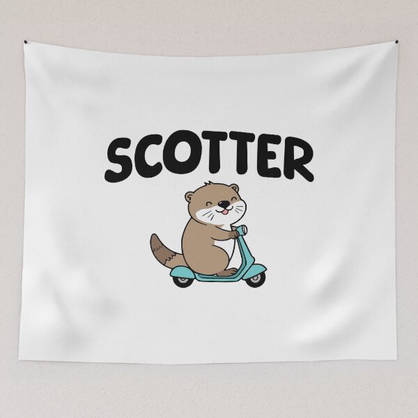 Artikelvorschau, Scotter! Niedliches Otter-Roller-Wortspiel entworfen und verkauft von PMCreative.