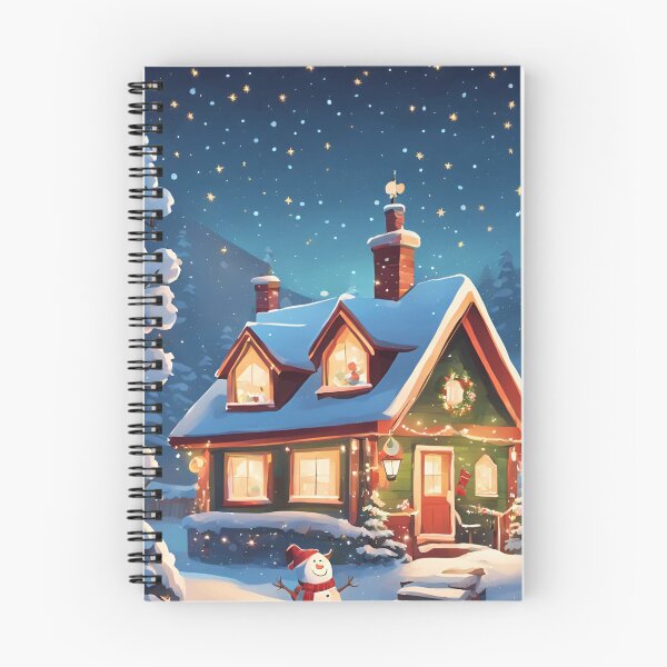 Item preview, Snowman in snow with house and trees designed and sold by Anisha  Vaz.