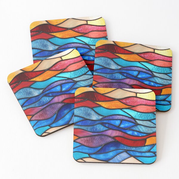 Item preview, Abstract Wave-Like Stained Glass designed and sold by DigitaICraft.