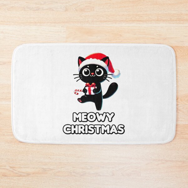 Item preview, Black Cat Christmas Santa Hat Funny Meowy Cats Lovers Matching Family  designed and sold by Creat-Des.