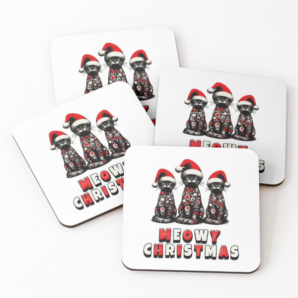 Item preview, Black Cat Christmas Santa Hat Funny Meowy Cats Lovers Matching Family  designed and sold by Creat-Des.