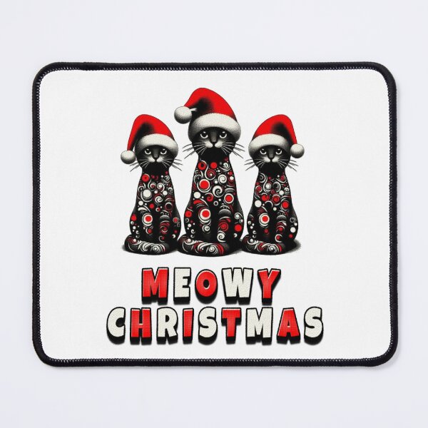 Item preview, Black Cat Christmas Santa Hat Funny Meowy Cats Lovers Matching Family designed and sold by Creat-Des.