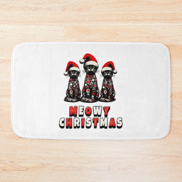 Item preview, Black Cat Christmas Santa Hat Funny Meowy Cats Lovers Matching Family  designed and sold by Creat-Des.