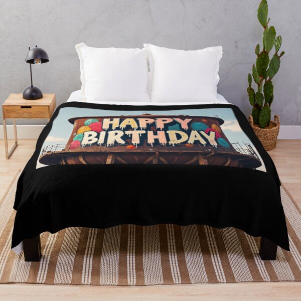 Item preview, Happy Birthday old rusty water tower designed and sold by DesignAFind.