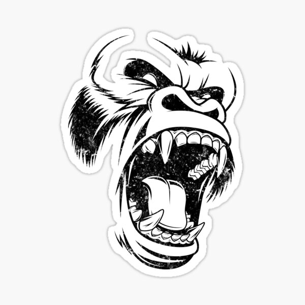 Cooles schreiendes Gorilla-T-Shirt Sticker