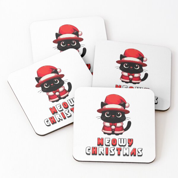 Item preview, Black Cat Christmas Santa Hat Funny Meowy Cats Lovers Matching Family  designed and sold by Creat-Des.