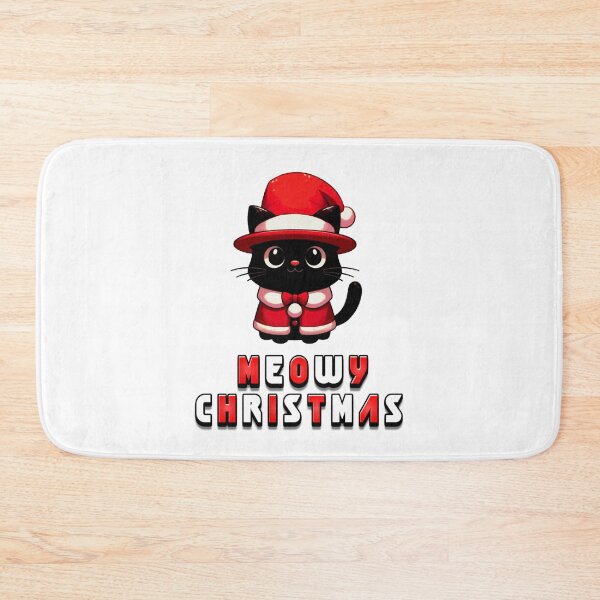 Item preview, Black Cat Christmas Santa Hat Funny Meowy Cats Lovers Matching Family  designed and sold by Creat-Des.