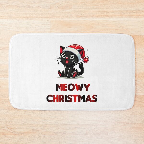 Item preview, Black Cat Christmas Santa Hat Funny Meowy Cats Lovers Matching Family  designed and sold by Creat-Des.