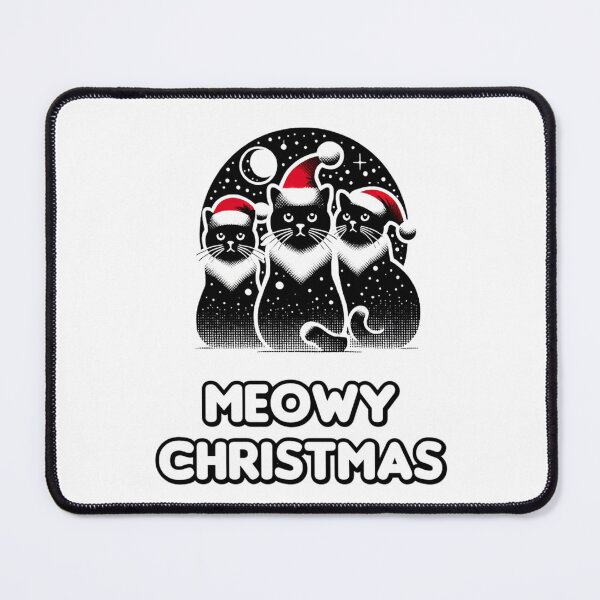 Item preview, Black Cat Christmas Santa Hat Funny Meowy Cats Lovers Matching Family designed and sold by Creat-Des.