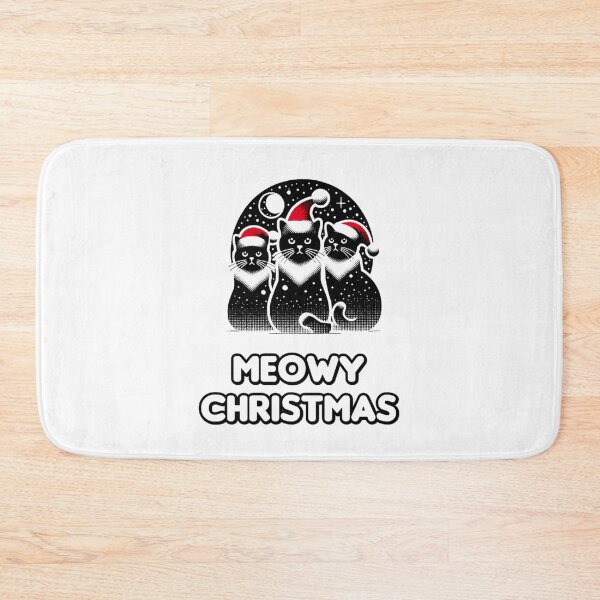 Item preview, Black Cat Christmas Santa Hat Funny Meowy Cats Lovers Matching Family  designed and sold by Creat-Des.